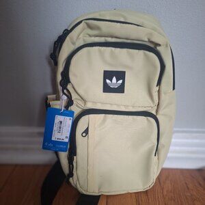 Adidas UTILITY 4 SLING BAG Crossbody Bag Unisex Beige NEW WITH TAGS